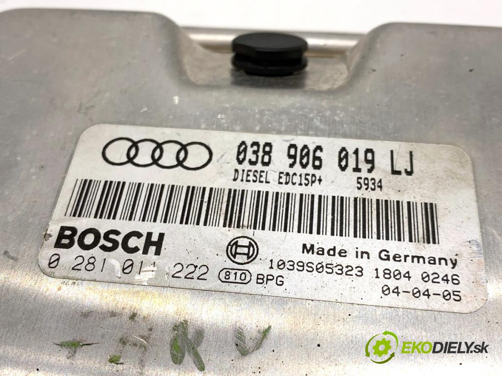 AUDI A4 B6 sedan 2003 96 kW 1.9 TDI 1896 riadiaca jednotka Motor 038906019LJ (Riadiaca jednotka)