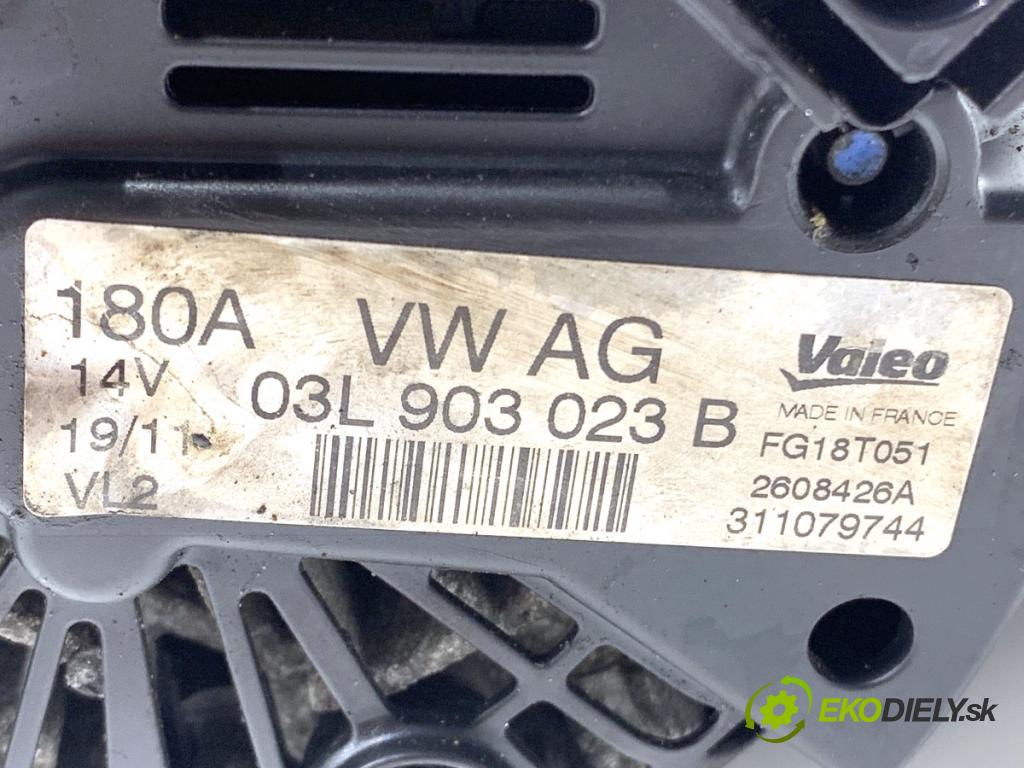 VW PASSAT B7 Kombi 2011 125 kW 2.0 TDI 1968 Alternátor 03L903023B (Alternátor)