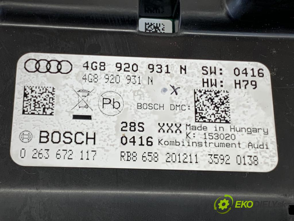 AUDI A6 C7 Kombi 2012 120 kW 2.0 TDI 1968 prístrojovka 4G8920931N (Přístrojová deska)