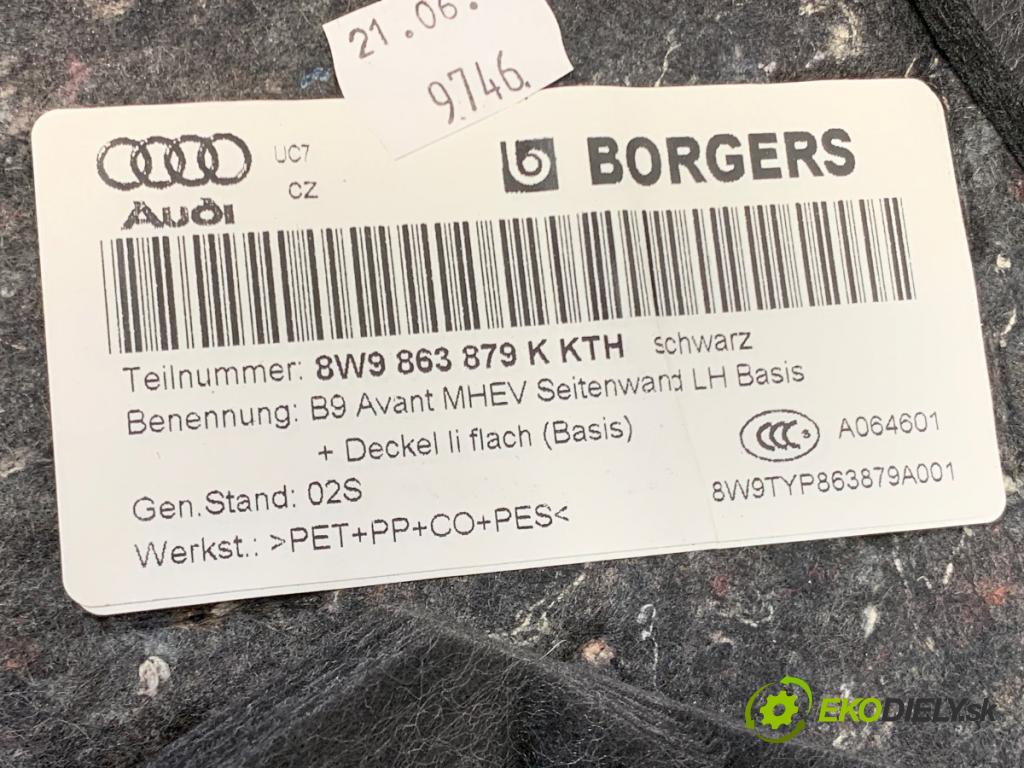 AUDI A4 B9 Kombi 2018 140 kW 2.0 TDI quattro 1968 ča kufra levý 8W9863879K