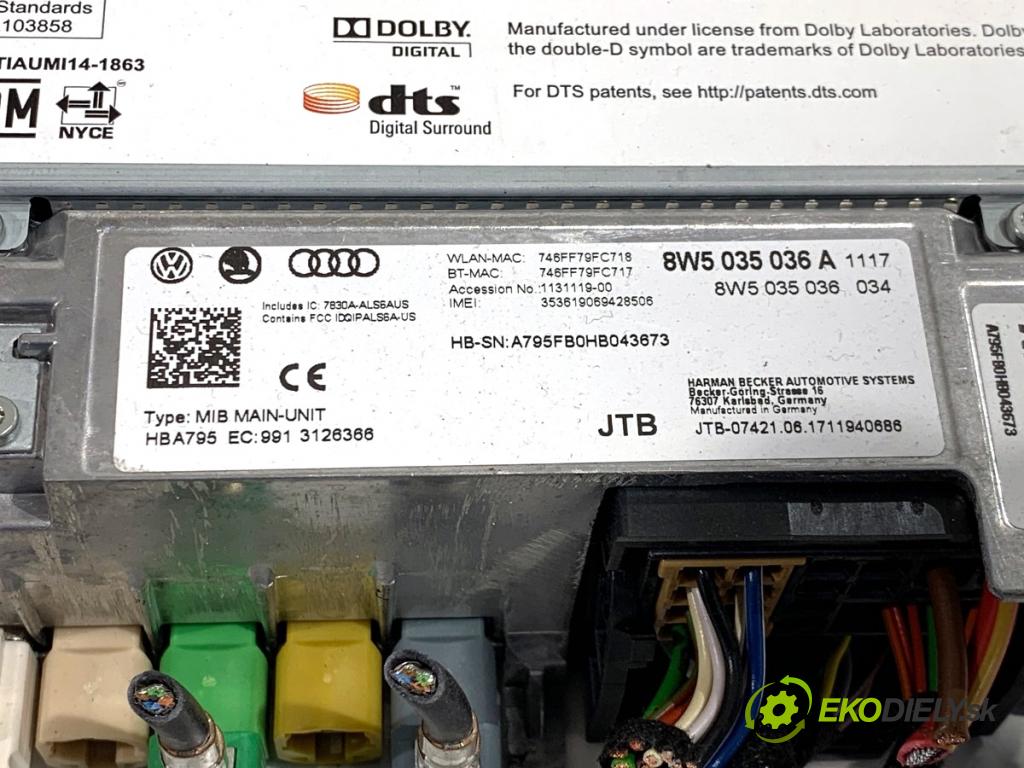 AUDI A4 B9 Kombi 2018 140 kW 2.0 TDI quattro 1968 čítač navigácie 8W5035036A (Elektrosúčasti ostatné)