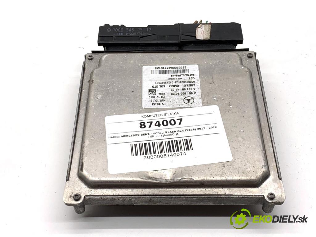 MERCEDES-BENZ KLASA GLA SUV 2017 100 kW GLA 200 CDI 4-matic (156.902) 2143 řídící jednotka motora A6519007003 (Řídicí jednotka)