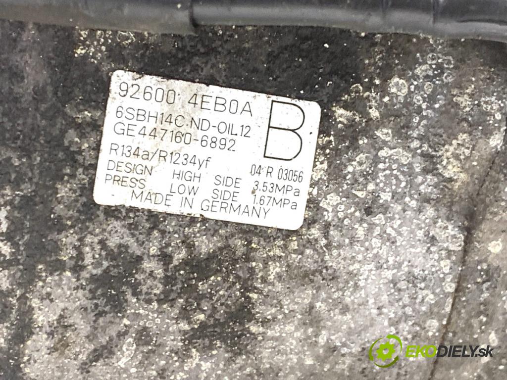 NISSAN QASHQAI J11 SUV 2014 96 kW 1.6 dCi 1598 Kompresor klimatizácie 92600-4EB0A (Kompresor klimatizácie)