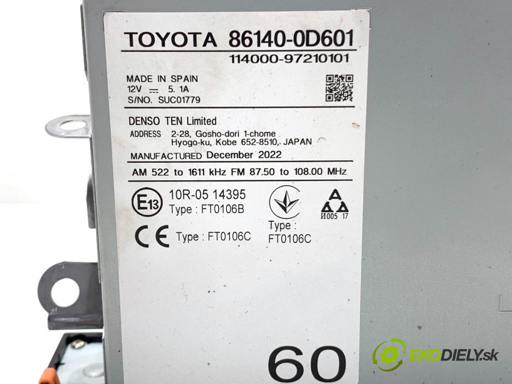 TOYOTA YARIS IV liftback 2022 92 kW 1.5 (MXPA11) 1490 RADIO Displej 86140-0D601