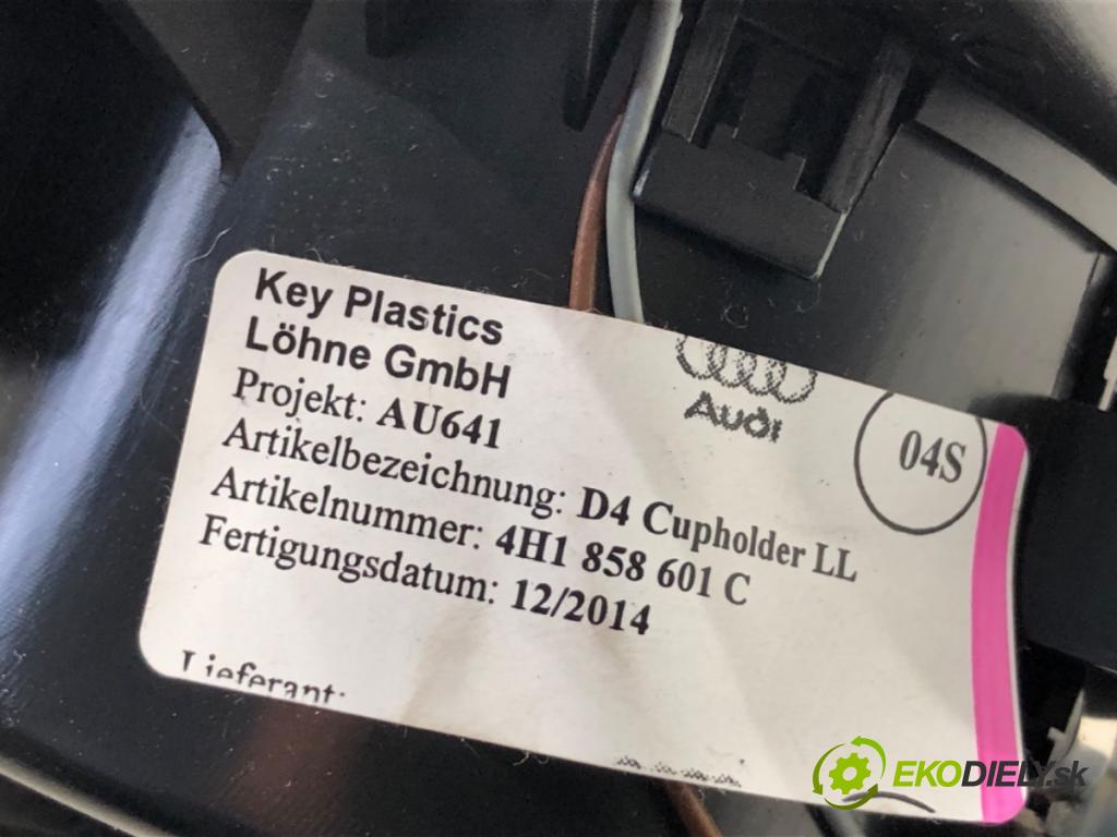 AUDI A8 D4 sedan 2015 368 kW 6.3 W12 quattro 6299 Držiak na nápoje 4H1858601C (Držiak (úchyt) na nápoje)