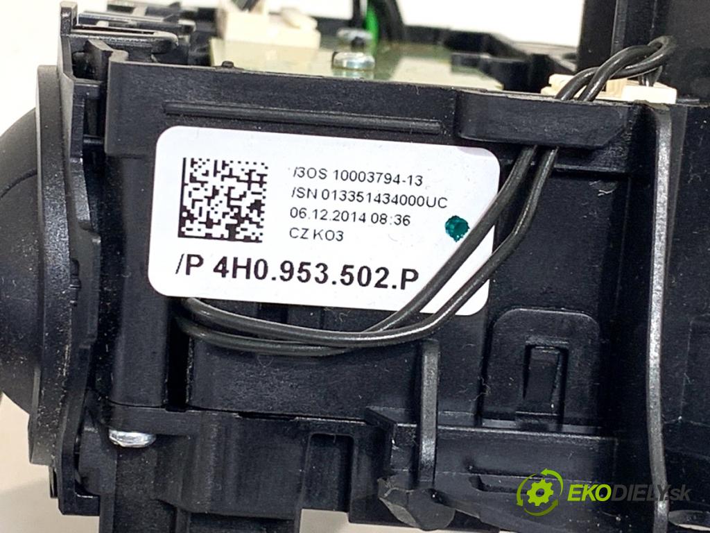 AUDI A8 D4 sedan 2015 368 kW 6.3 W12 quattro 6299 Prepínač kombinovaný 4H0953502P (Prepínacie páčky pod volantom)