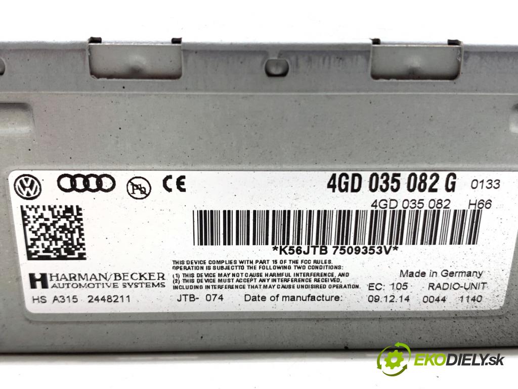 AUDI A8 D4 sedan 2015 368 kW 6.3 W12 quattro 6299 čítač navigácie 4G0035082G (Elektrosúčasti ostatné)