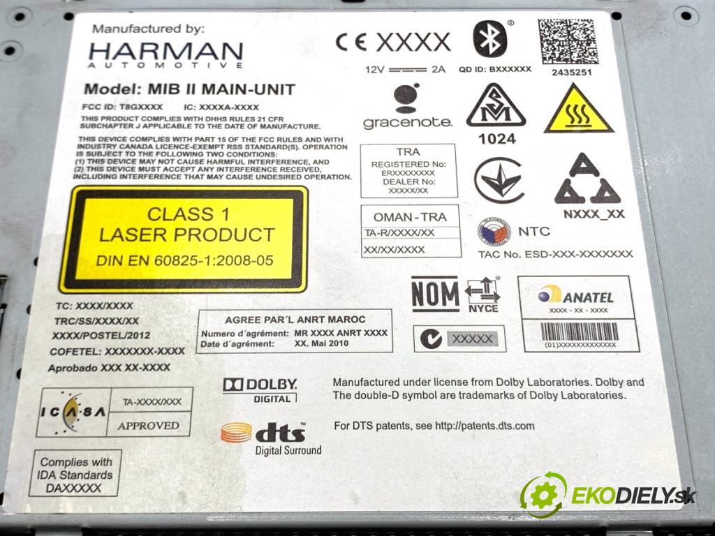 VW GOLF VII Kombi 2015 110 kW 2.0 TDI 1968 CZYTNIK navigace 3G0035043B (Elektrosoučásti ostatní)