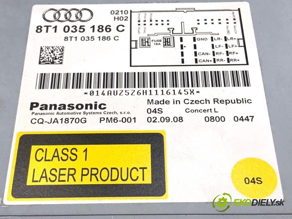 AUDI A4 B8 sedan 2008 105 kW 2.0 TDI 1968 RADIO 8T1035186C (Audio zariadenie)