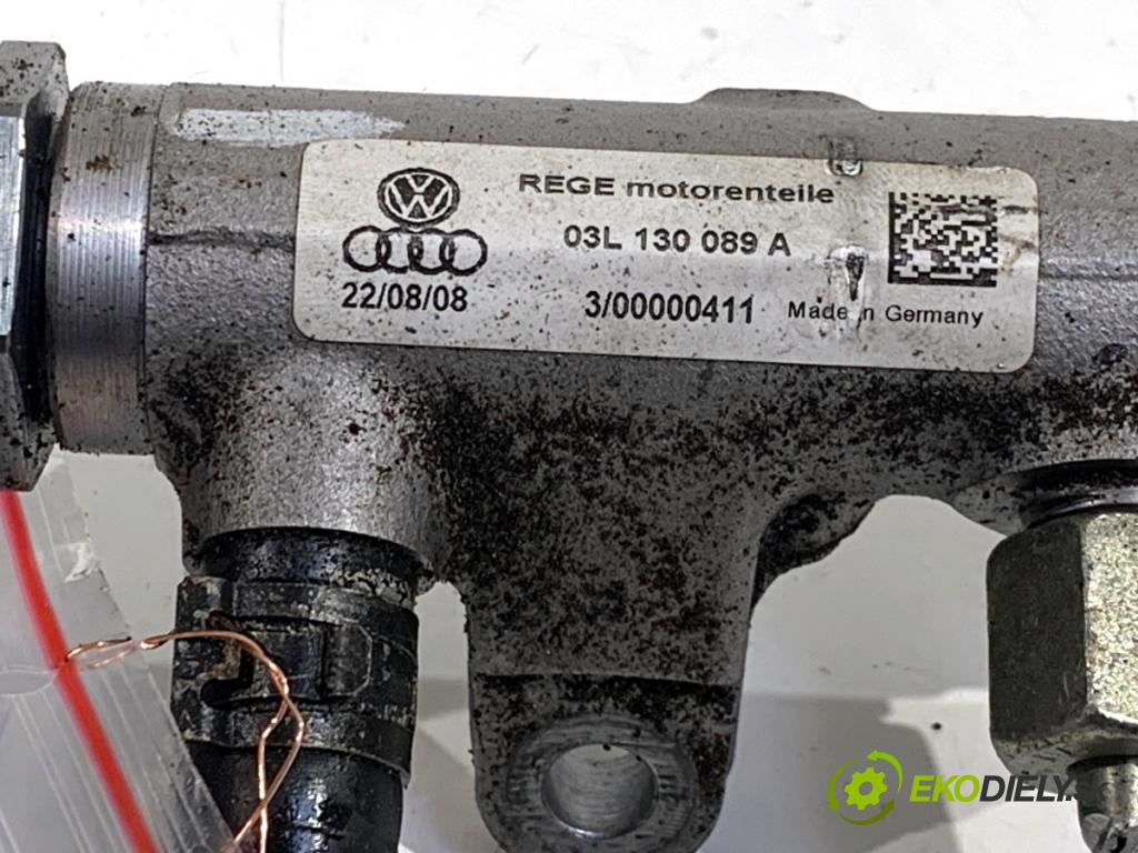 AUDI A4 B8 sedan 2008 105 kW 2.0 TDI 1968 Lišta vstrekovacia 03L130089A 0281006002 (Vstrekovacia lišta)