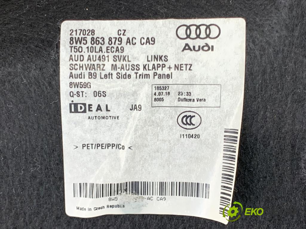AUDI A4 B9 sedan 2018 185 kW 2.0 TFSI quattro 1984 čalúnenie kufra ľavy 8W5863879AC