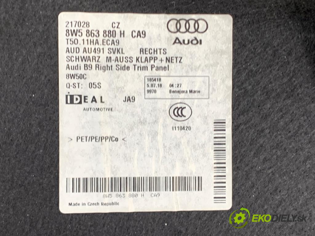 AUDI A4 B9 sedan 2018 185 kW 2.0 TFSI quattro 1984 čalúnenie kufra pravy 8W5863880H