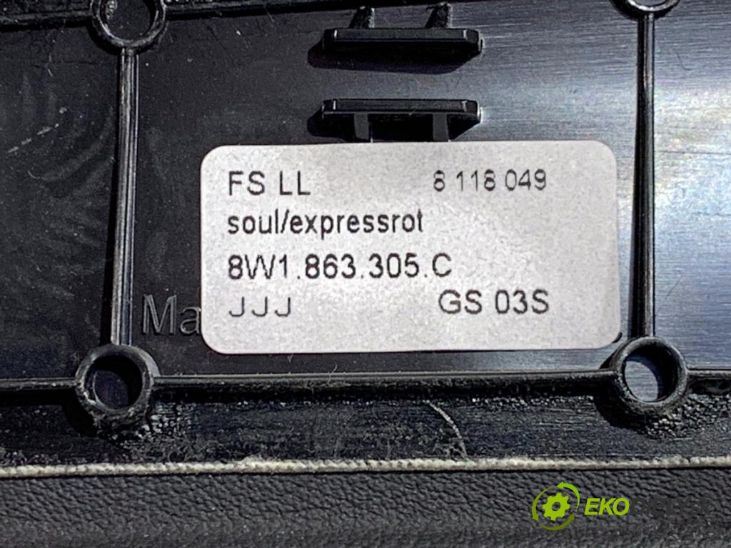 AUDI A4 B9 sedan 2018 185 kW 2.0 TFSI quattro 1984 Clonítka TUNEL: koža S-LINE 8W1863305C 8W1863306C