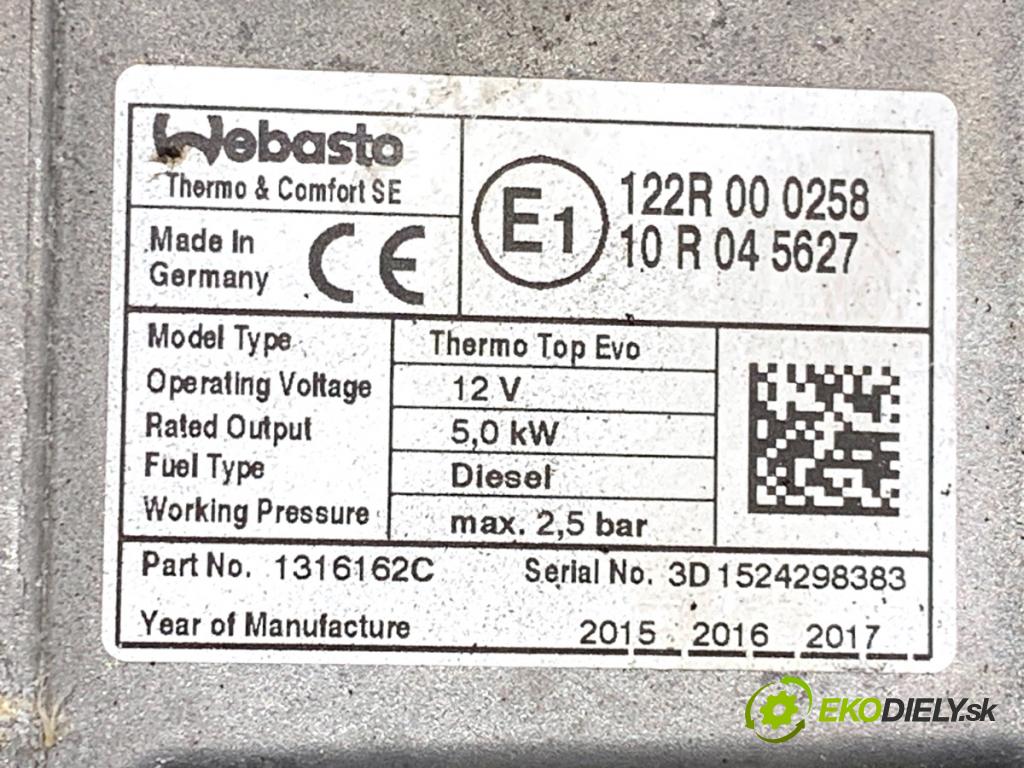 BMW F34 liftback 2015 140 kW 320 d 1995 Webasto 2296566 (Webasto (nezávislé kúrenie))