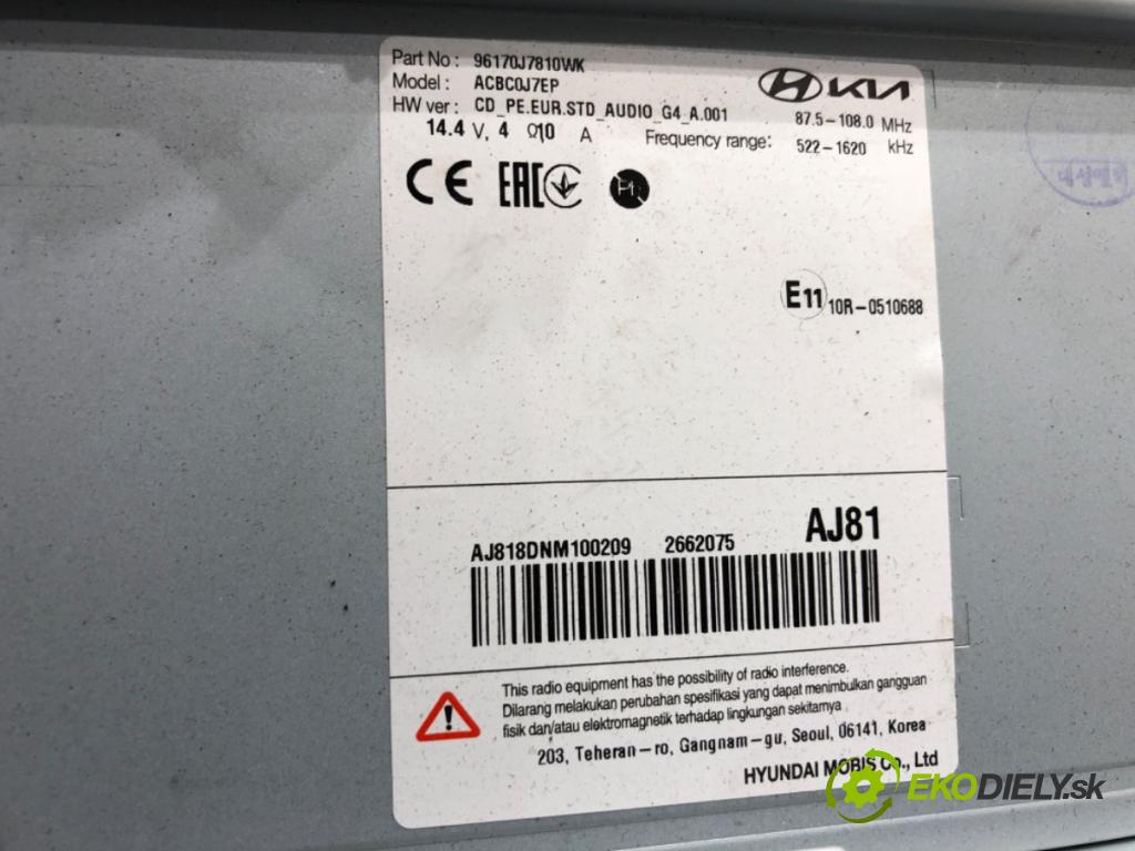 KIA CEED liftback 2022 88 kW 1.0 T-GDI 998 RADIO 96170J7810WK (Audio zariadenie)