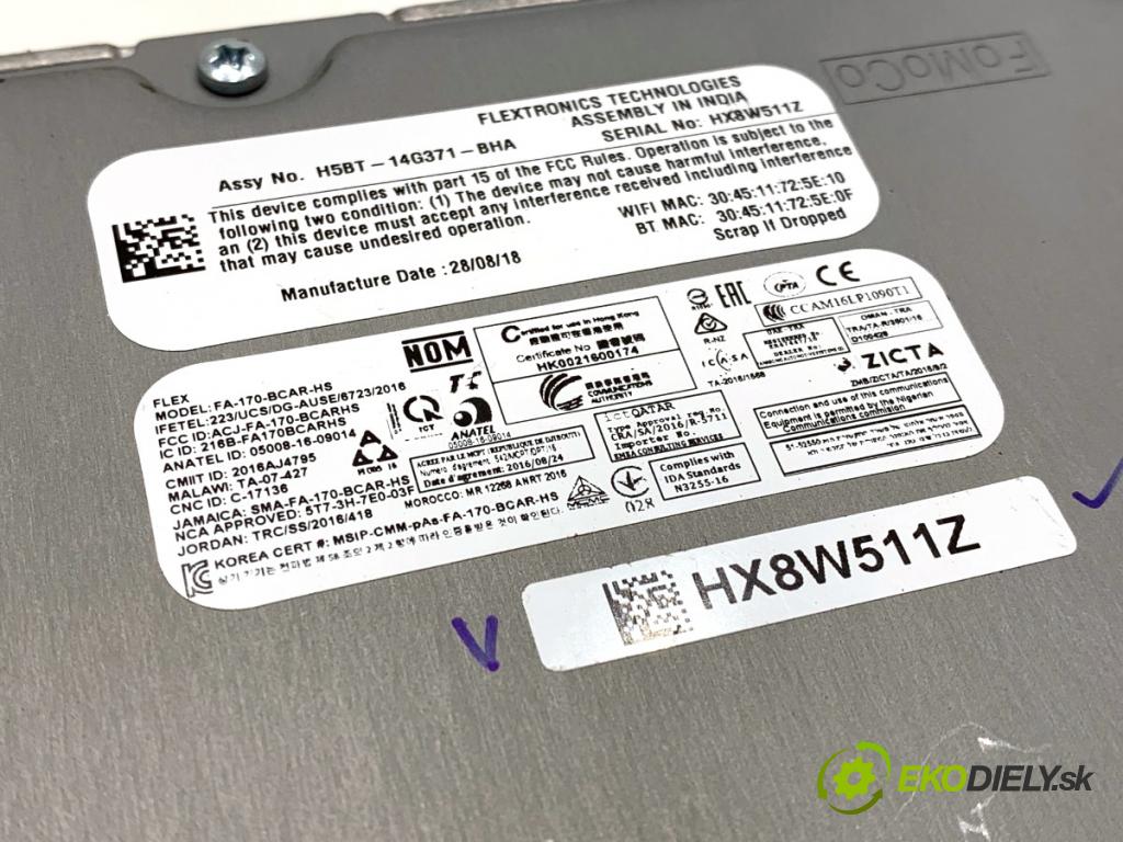 FORD ECOSPORT SUV 2018 108 kW 2.0 Flex 4x4 1999 Modul BLUETOOTH H5BT-14G371-BHA (Riadiaca jednotka ostatné)