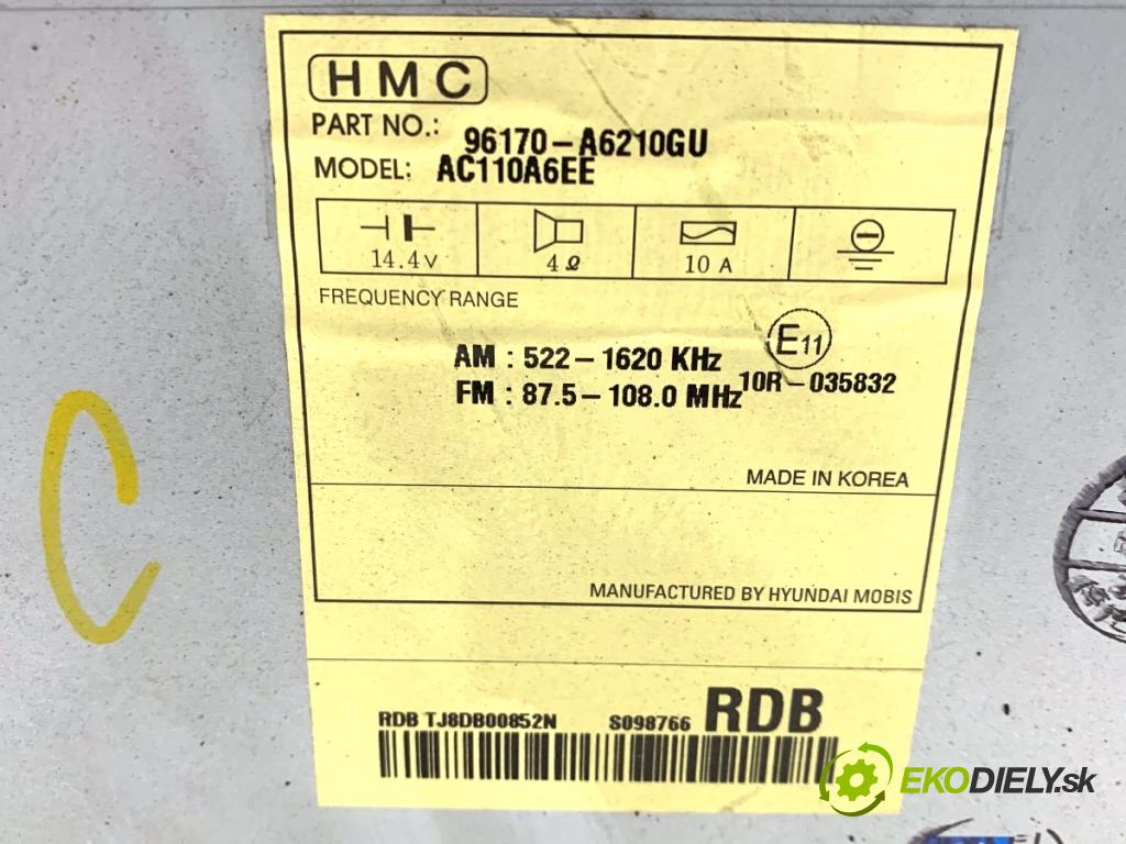 HYUNDAI i30 Kombi 2014 81 kW 1.6 CRDi 1582 RADIO 96170-A6210GU (Audio zariadenie)