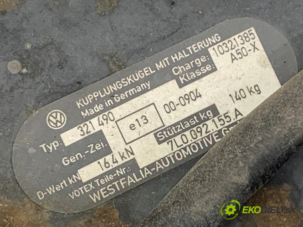 VW TOUAREG SUV 2009 176 kW 3.0 V6 TDI 2967 Hák ťažné zariadenie 7L0092155A (Ťažné zariadenie)