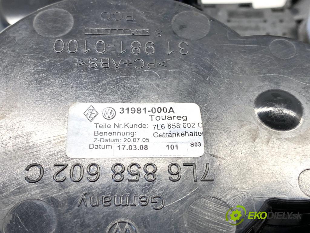 VW TOUAREG SUV 2009 176 kW 3.0 V6 TDI 2967 Rámček kryt TUNEL: Držiak na nápoje 7L6858602C