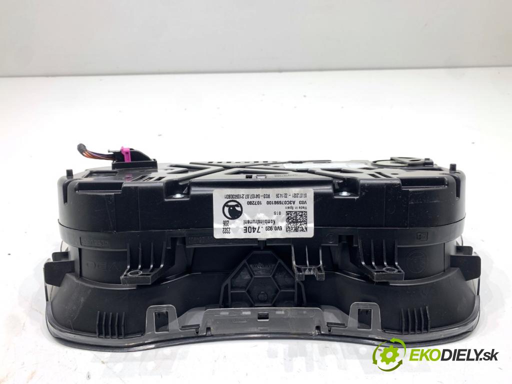 SKODA FABIA III Kombi 2022 44 kW 1.0 999 Prístrojovka 6V0920740E (Prístrojová doska)