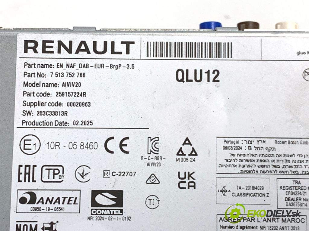 RENAULT TRAFIC III Skrzynia 2025 125 kW 2.0 dCi 170 (FGMM) 1997 RADIO Dislpej 259157224R