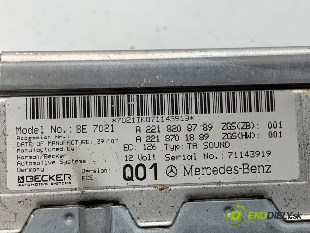 MERCEDES-BENZ W221 sedan 2007 173 kW S 320 CDI (221.022, 221.122) 2987 Zosilňovač A2218208789 (Zosilňovač)