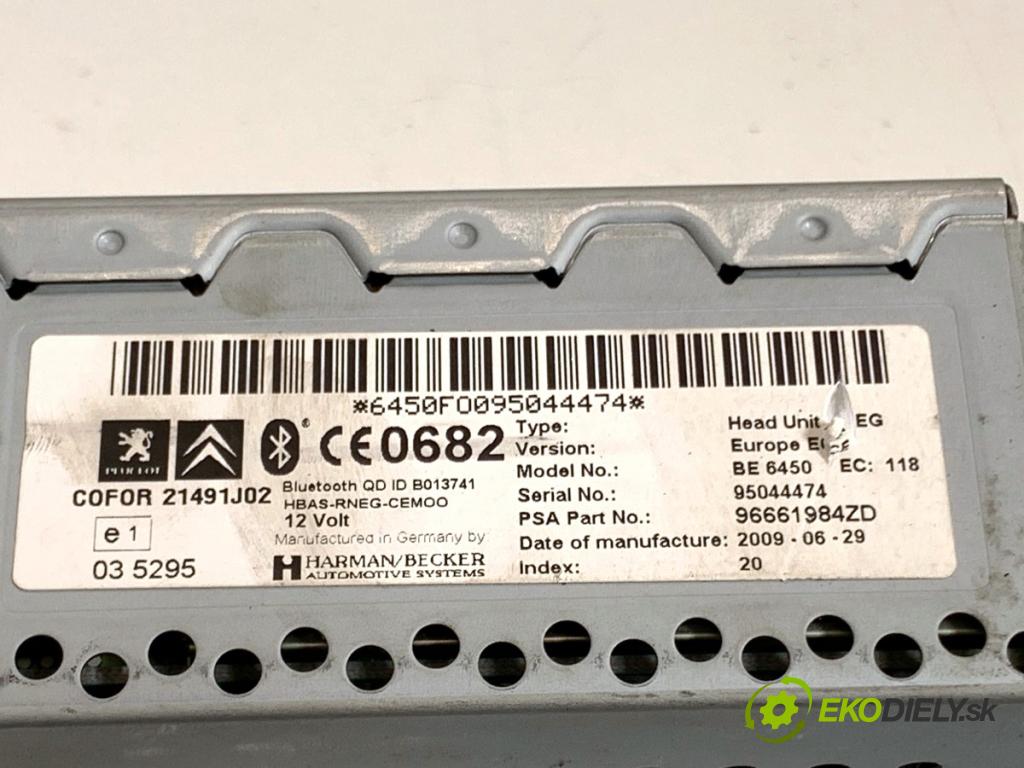CITROEN C5 III sedan 2010 103 kW 2.0 HDi 140 1997 RADIO 96661984ZD (Audio zariadenie)
