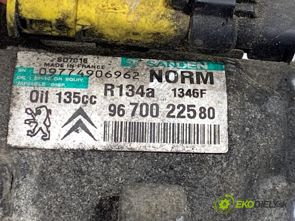 CITROEN C5 III sedan 2010 103 kW 2.0 HDi 140 1997 Kompresor klimatizácie 9670022580 (Kompresor klimatizácie)