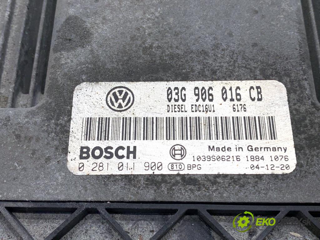 VW GOLF V liftback 2005 77 kW 1.9 TDI 1896 řídící jednotka motora 03G906016CB (Řídicí jednotka)