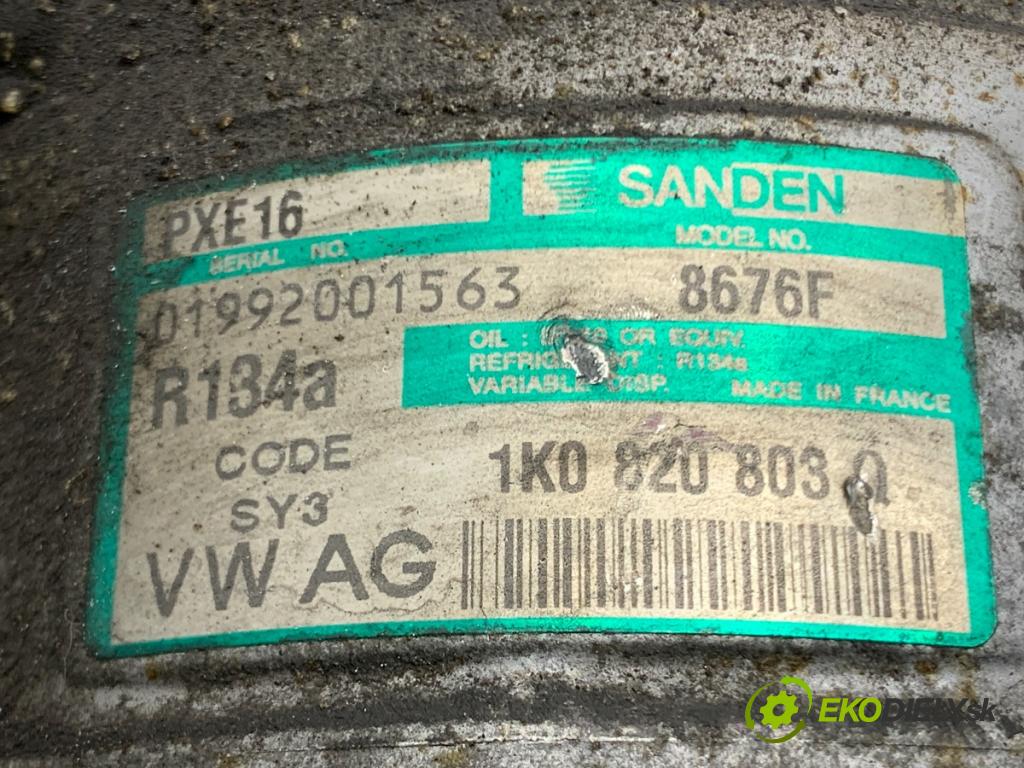 VW GOLF V liftback 2005 77 kW 1.9 TDI 1896 Kompresor klimatizácie 1K0820803Q (Kompresor klimatizácie)