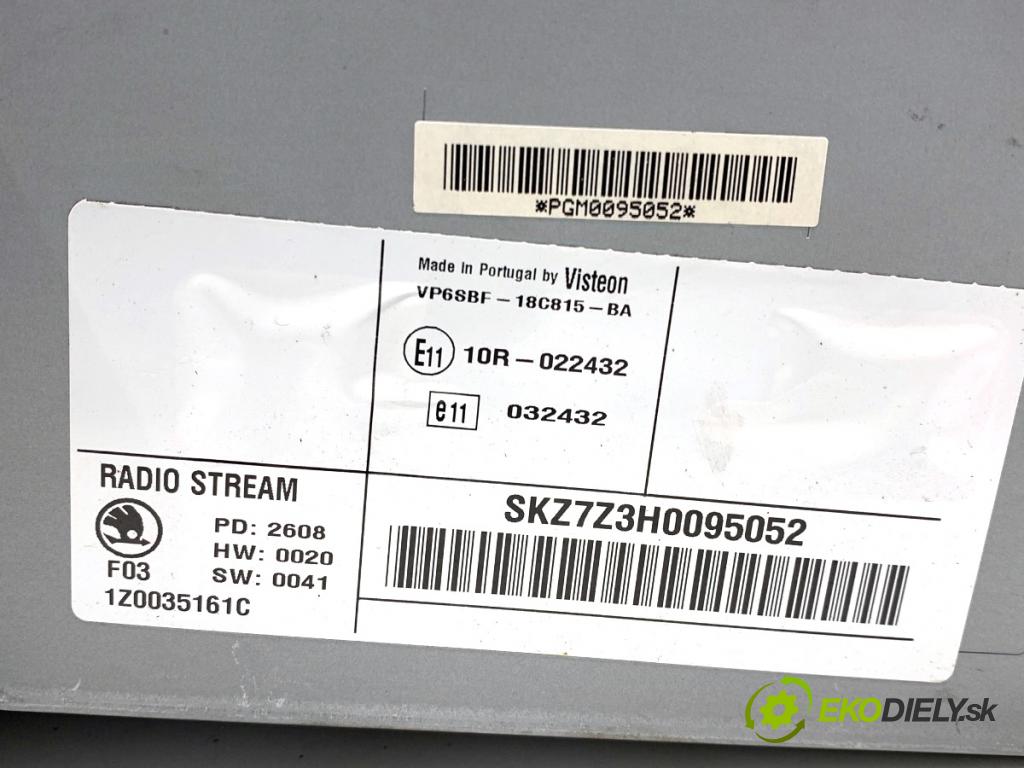 SKODA OCTAVIA II liftback 2008 77 kW 1.9 TDI 1896 RADIO 1Z0035161C (Audio zariadenie)