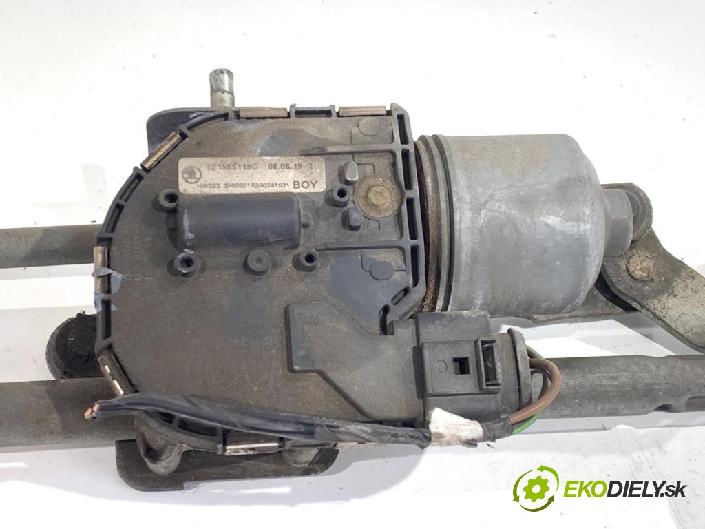 SKODA OCTAVIA II liftback 2008 77 kW 1.9 TDI 1896 Mechanizmus stieračov predný 1Z1955119C (Motorček stieračov predný)