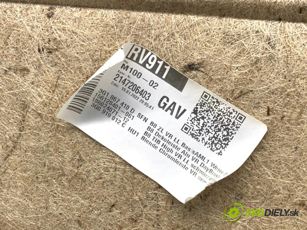 VW PASSAT B8 sedan 2022 206 kW 2.0 TSI 4motion 1984 čalúnenie Dvere pravy predný