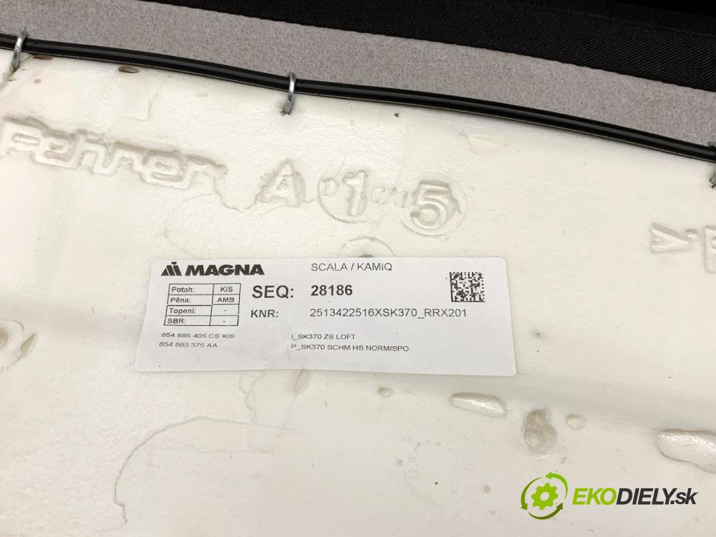 SKODA SCALA liftback 2025 85 kW 1.0 TSI 999 Sedadlo druhý rad