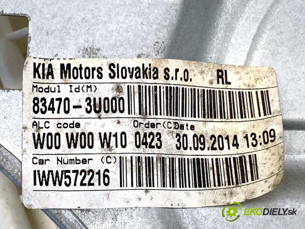 KIA SPORTAGE III SUV 2014 85 kW 1.7 CRDi 1685 mechanismus okna levý zadní část 83470-3U000