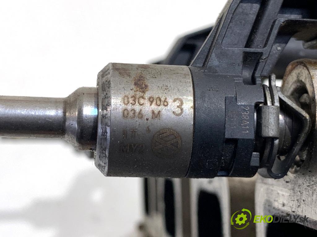 VW JETTA IV sedan 2012 90 kW 1.4 TSI 1390 lišta vstřikovací 03C906036M (Vstřikovací lišta)