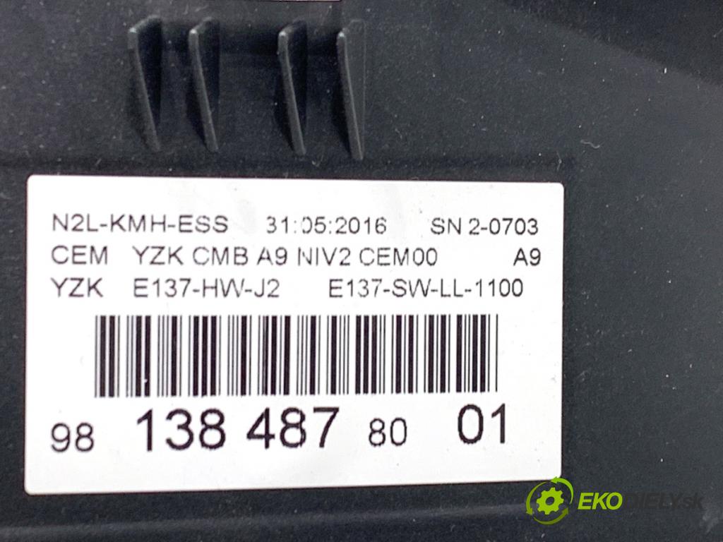 PEUGEOT 208 I liftback 2016 60 kW 1.2 VTI 82 1199 Prístrojovka 9813848780 (Prístrojová doska)