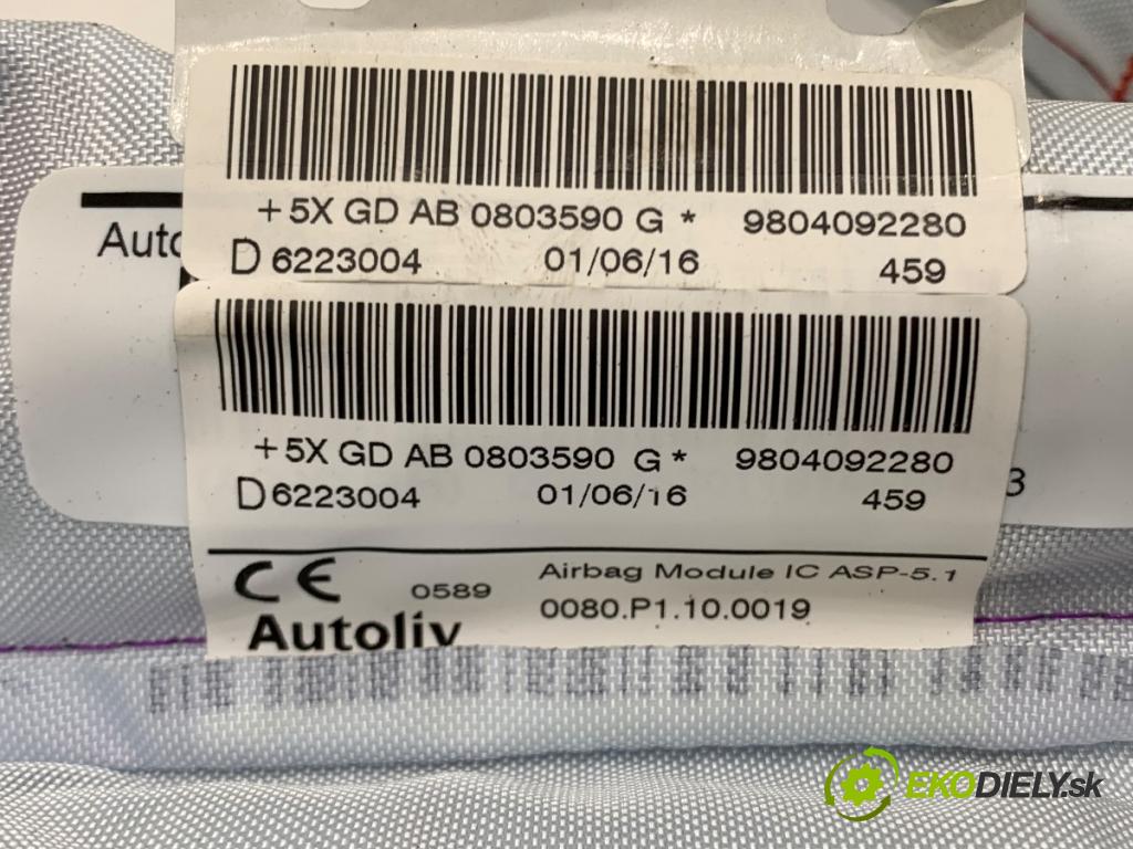 PEUGEOT 208 I liftback 2016 60 kW 1.2 VTI 82 1199 Stropný pravy 9804092280