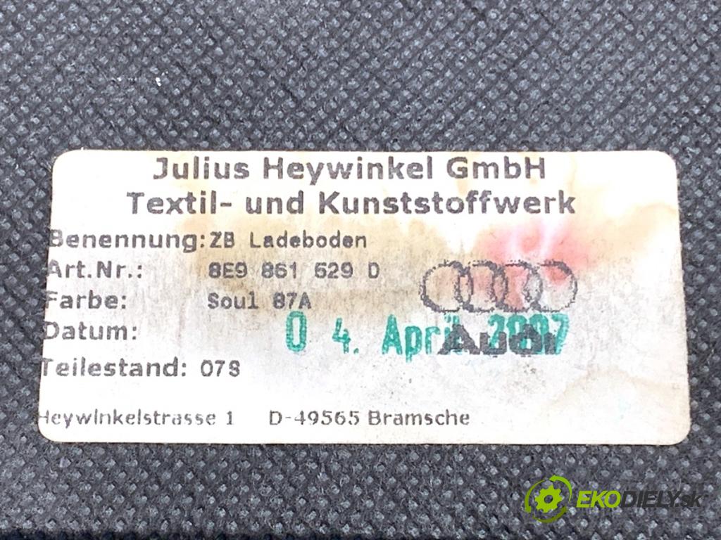 AUDI A4 B7 Kombi 2007 103 kW 2.0 TDI 1968 KRYTINA: podlaha kufra 8E9861529D (Interiér ostatné)