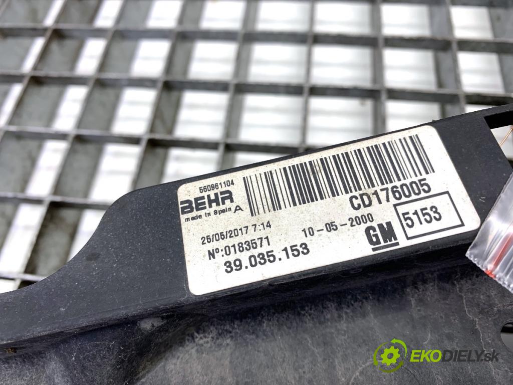 OPEL CORSA E liftback 2017 55 kW 1.4 (08, 68) 1398 Ventilátor chladiča 39035153 (Ventilátor)