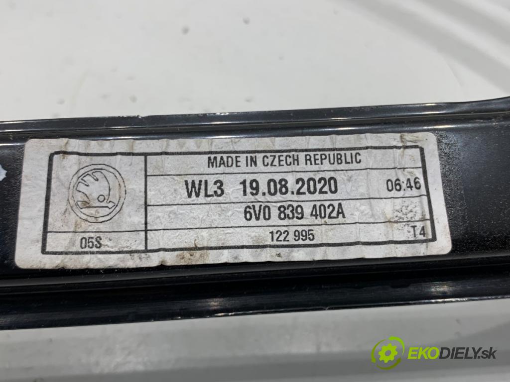 SKODA FABIA III Kombi 2020 44 kW 1.0 999 Mechanizmus okna pravy zad 6V0839402A