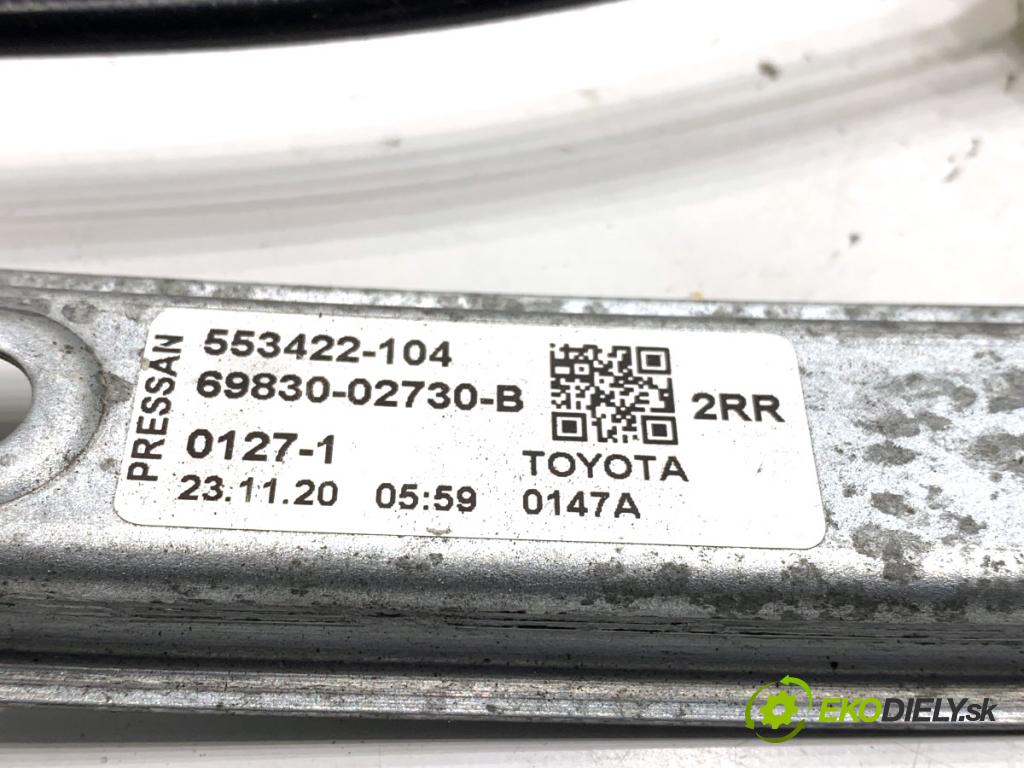 TOYOTA COROLLA E21 sedan 2020 97 kW 1.6 VVTi (ZRE210) 1598 Mechanizmus okna pravy zad 85701-02090 69830-02730