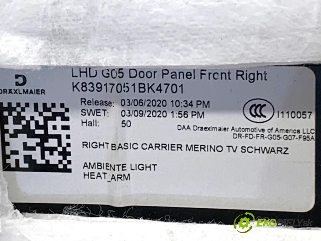 BMW G05 SUV 2020 294 kW xDrive M 50 d 2993 Sedadlá, sedačky Sedadlo bočné