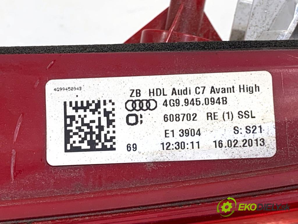 AUDI A6 C7 Kombi 2013 130 kW 2.0 TDI 1968 světlo zadní část pravá vnitřní 4G9945094B (Klika dveří ostatní)