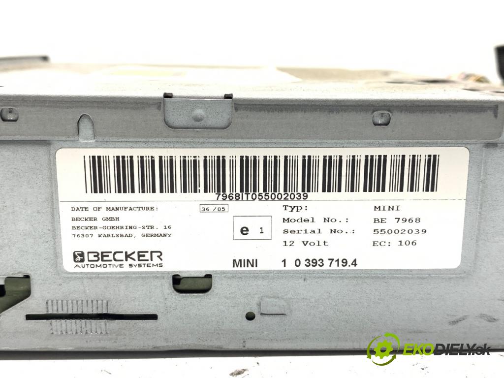 MINI R50 R53 liftback 2006 125 kW Cooper S 1598 RADIO BE7968 (Audio zařízení)