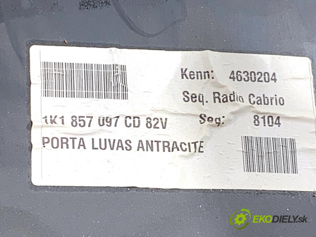 VW SCIROCCO III coupe 2009 118 kW 1.4 TSI 1390 Priehradka, kastlík spolujazdca 1K1857290 (Priehradka (kastlík))