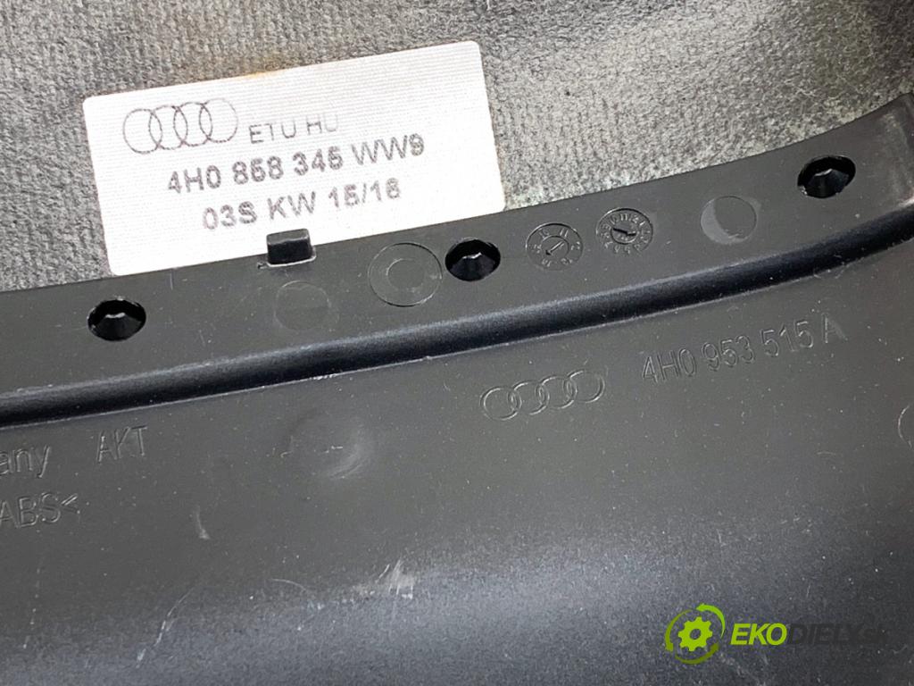 AUDI A8 D4 sedan 2016 445 kW S8 plus quattro 3993 lišty kryt CARBON: 4H1857212