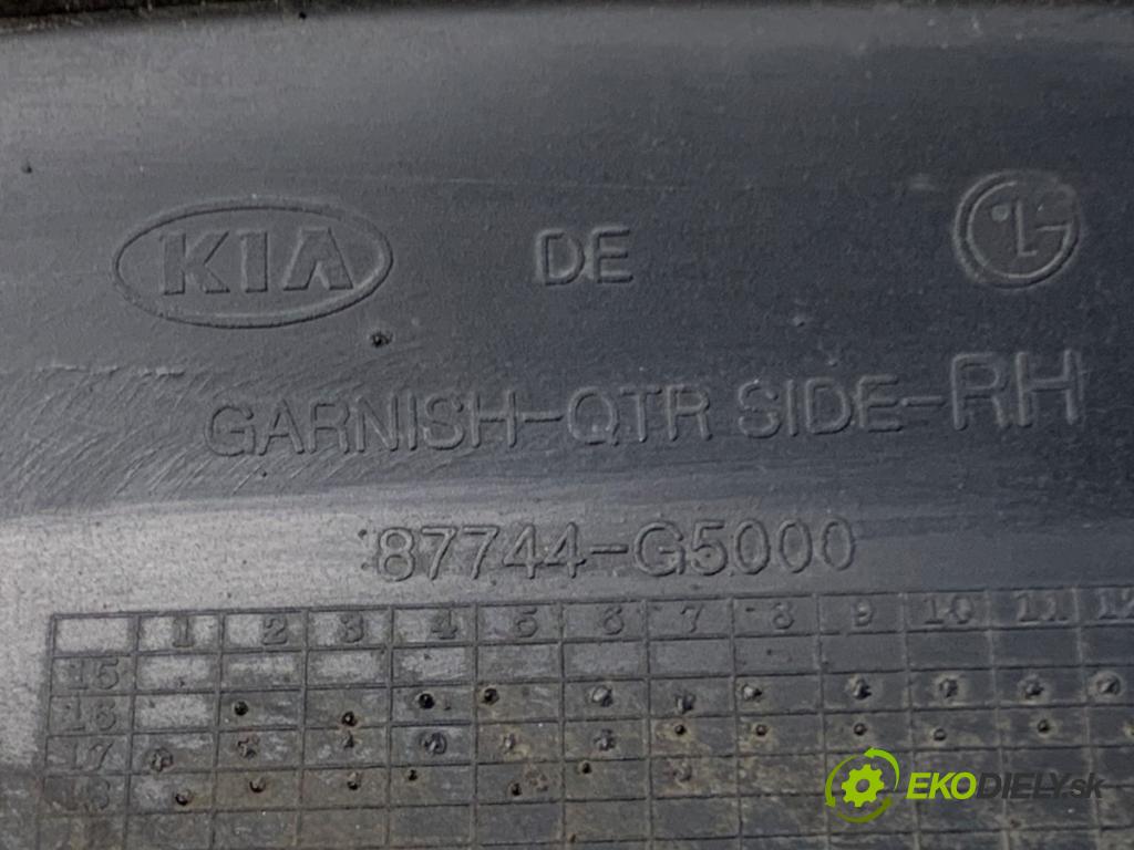 KIA NIRO SUV 2018 77 kW 1.6 GDI Hybrid 1580 lišta blatníka zadní část pravá 87744-G5000 (Lišta)