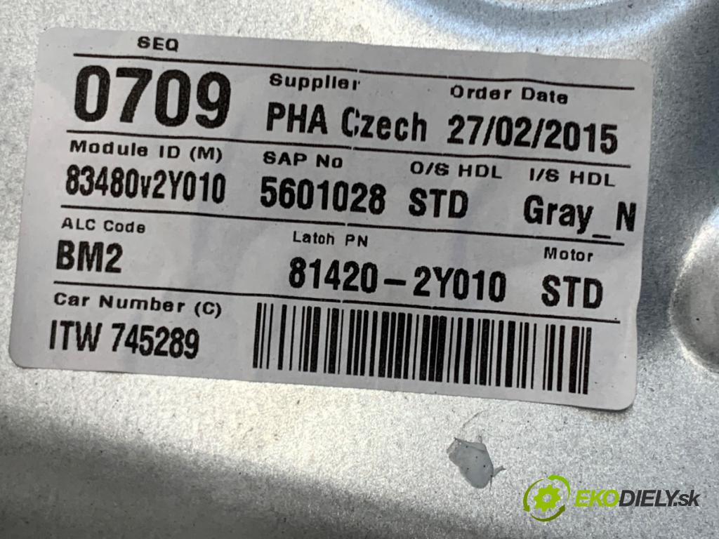 HYUNDAI ix35 SUV 2015 99 kW 1.6 1591 mechanismus okna pravý zadní část 83480-2Y010