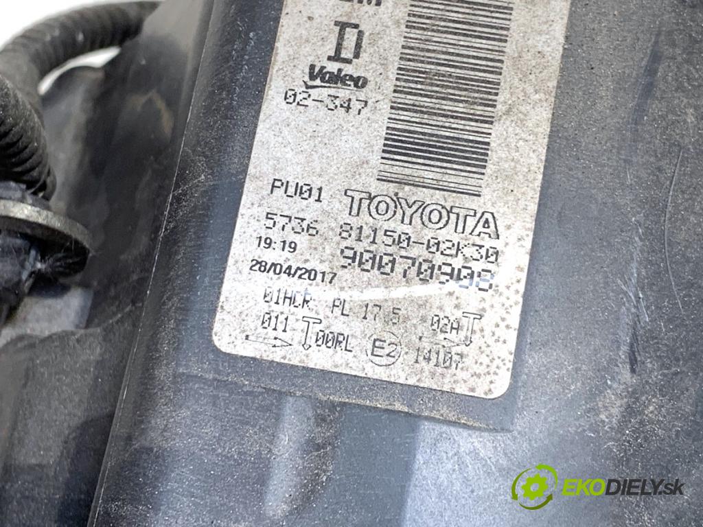 TOYOTA AURIS II Kombi 2017 73 kW 1.8 Hybrid (ZWE186_) 1798 Svetlomet ľavy predný 81150-02K30